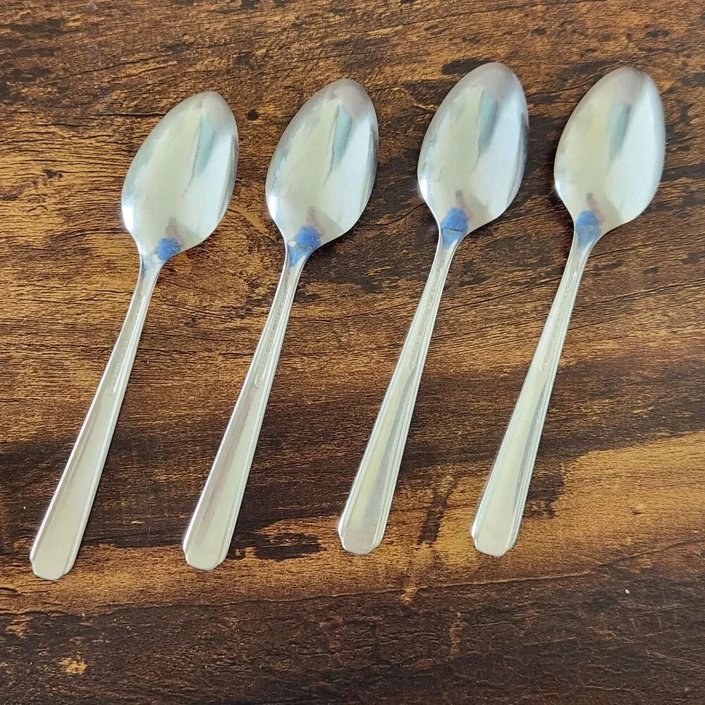 Oneida ELAINE Tea Spoon Set 4 Flatware Silverware Silver Plate Cutlery VTG Tudor